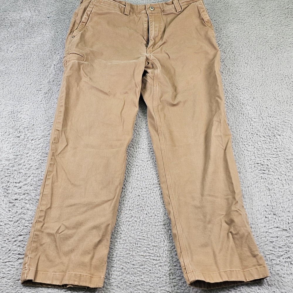Duluth Trading Flex Ballroom Khakis Pants Mens 32x30 Brown Relaxed Fit Chino